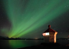 Northern-lights (Aurora borealis) over Tysfjord in Norway Photo©: Stefan Linnerhag